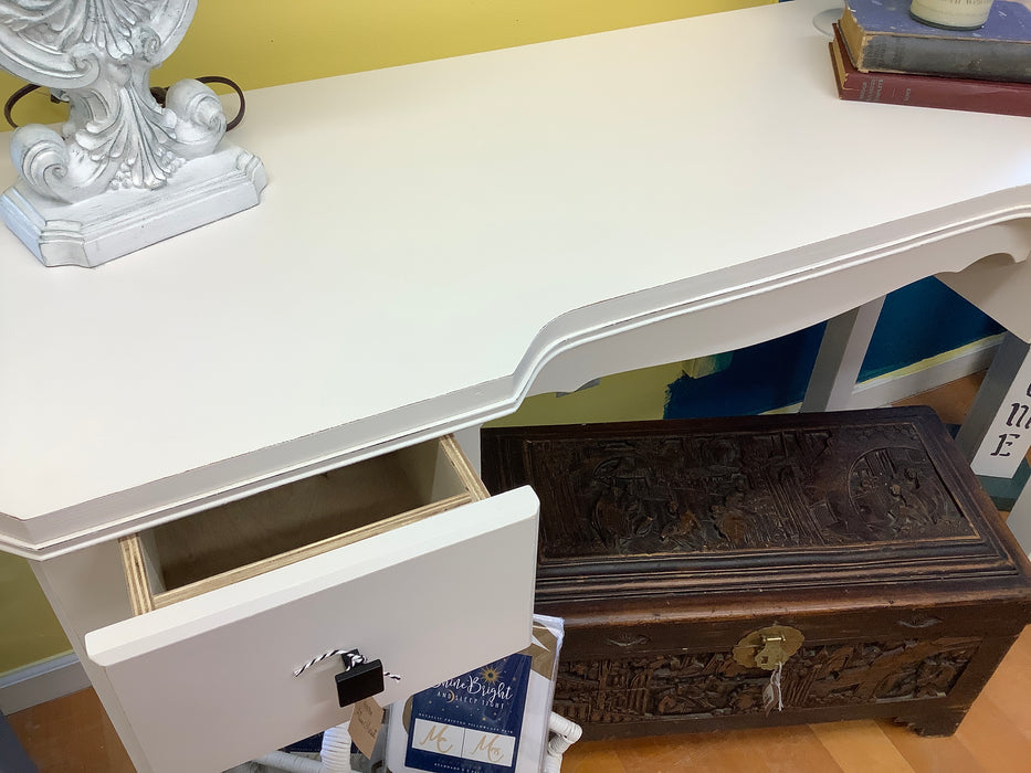 White vanity top desk