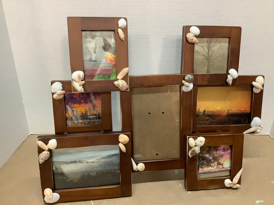 Wood picture frame collage