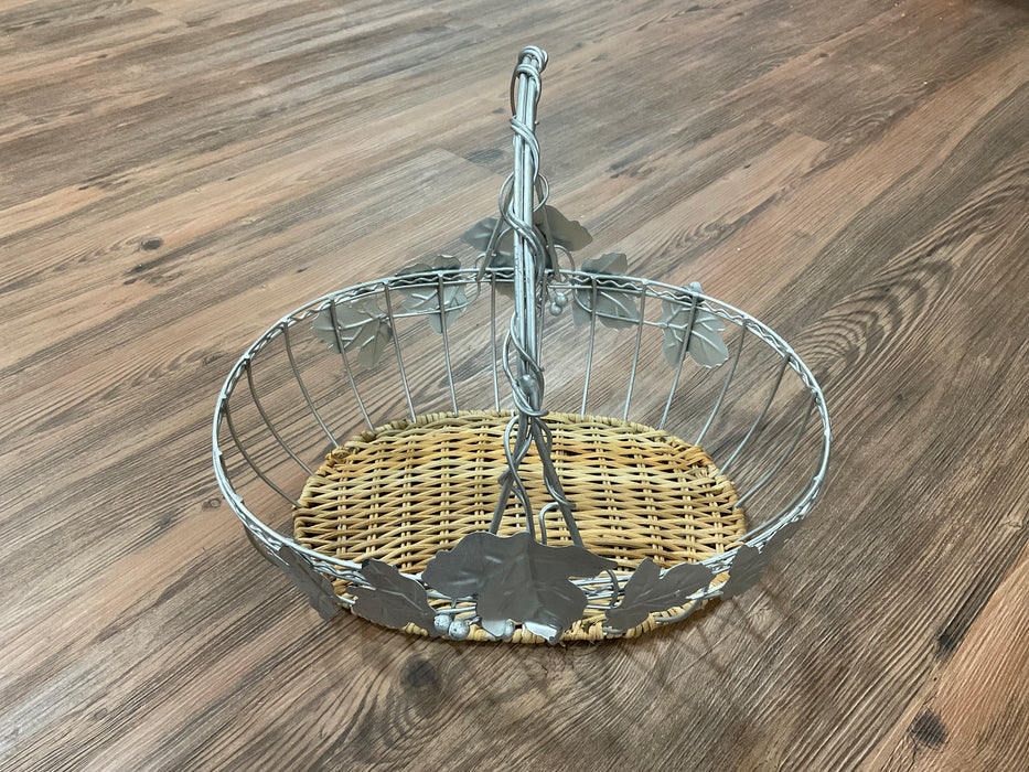 Silver wire and leaf basket