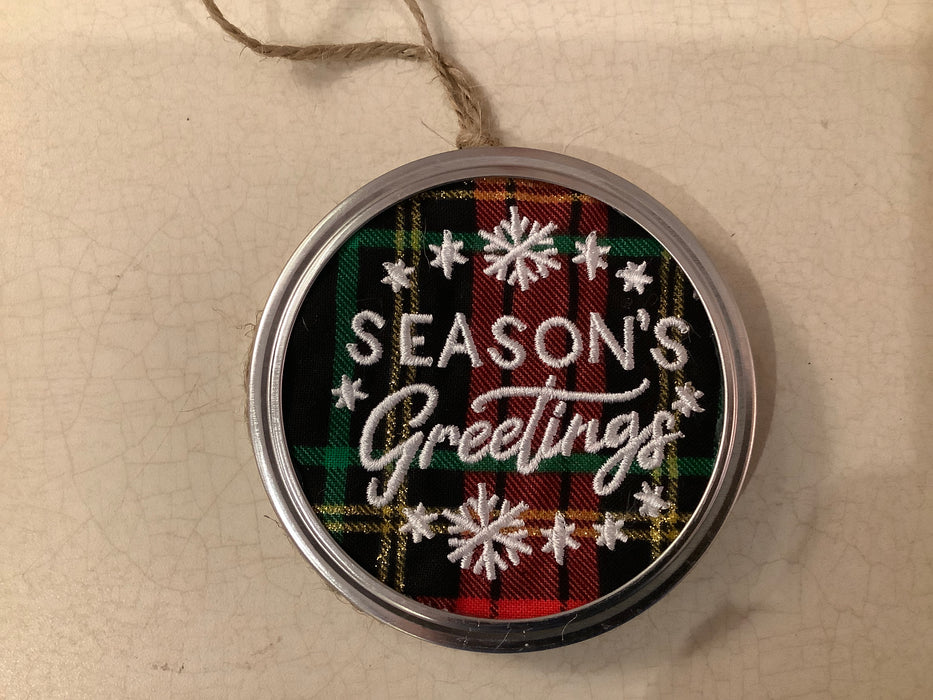 Mason jar lid ornaments