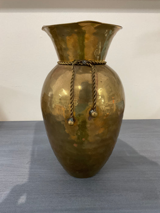 Hammered brass vase