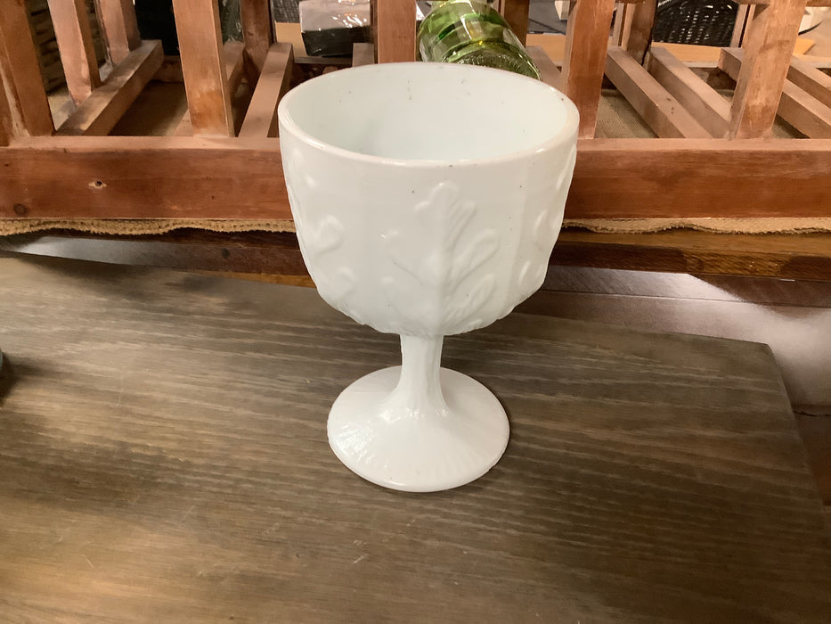 Milk glass goblet