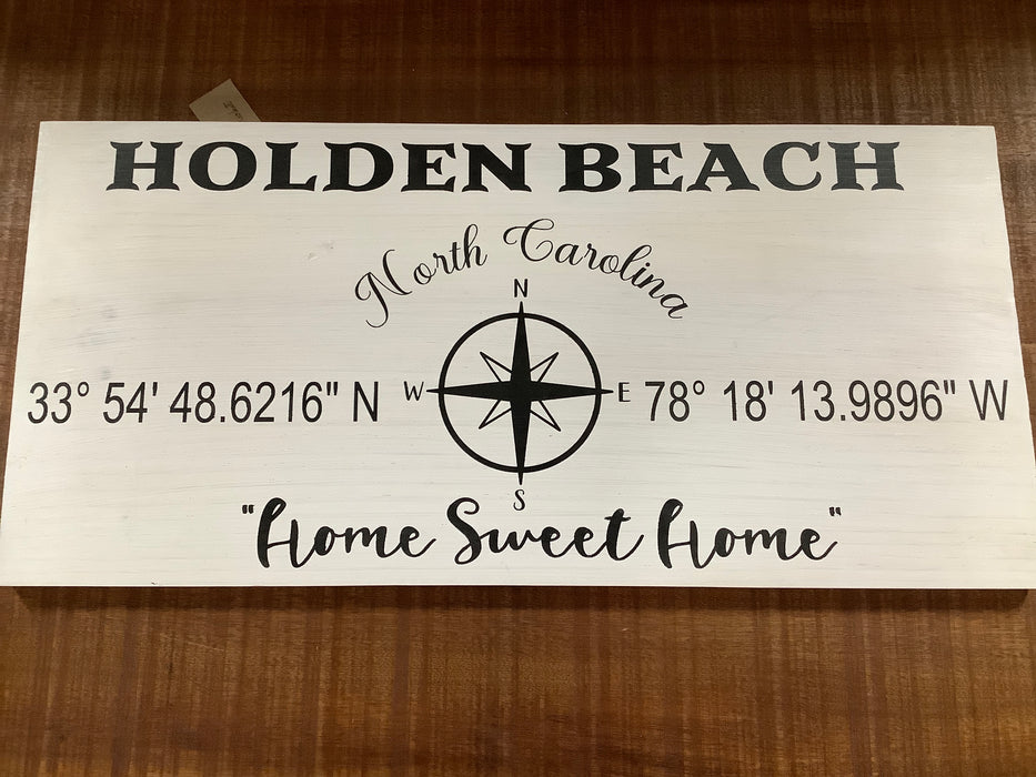 Holden beach - Coordinate sign