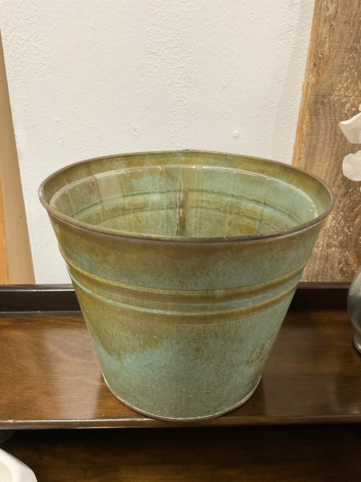 Rustic galvanized bucket with liner — White Pine Artisan Market