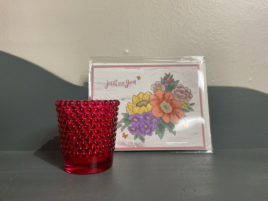 Red glass candle votive