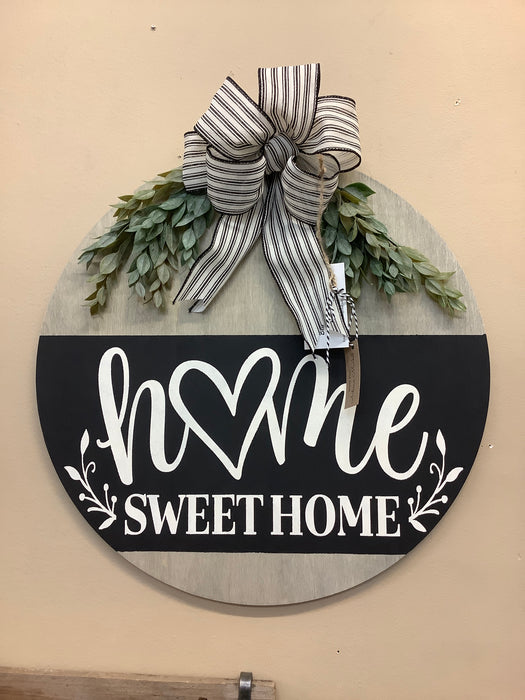 Home sweet home round sign