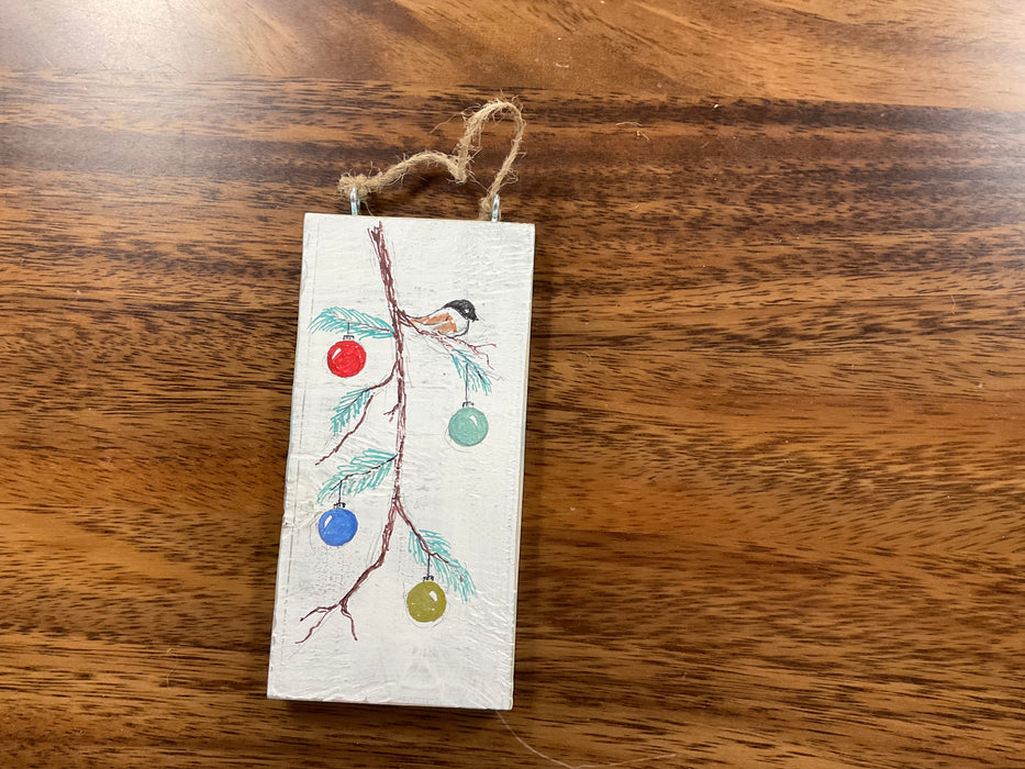 Wood block ornament