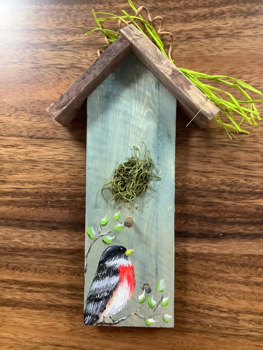 Painted Wall hanging birdhouse