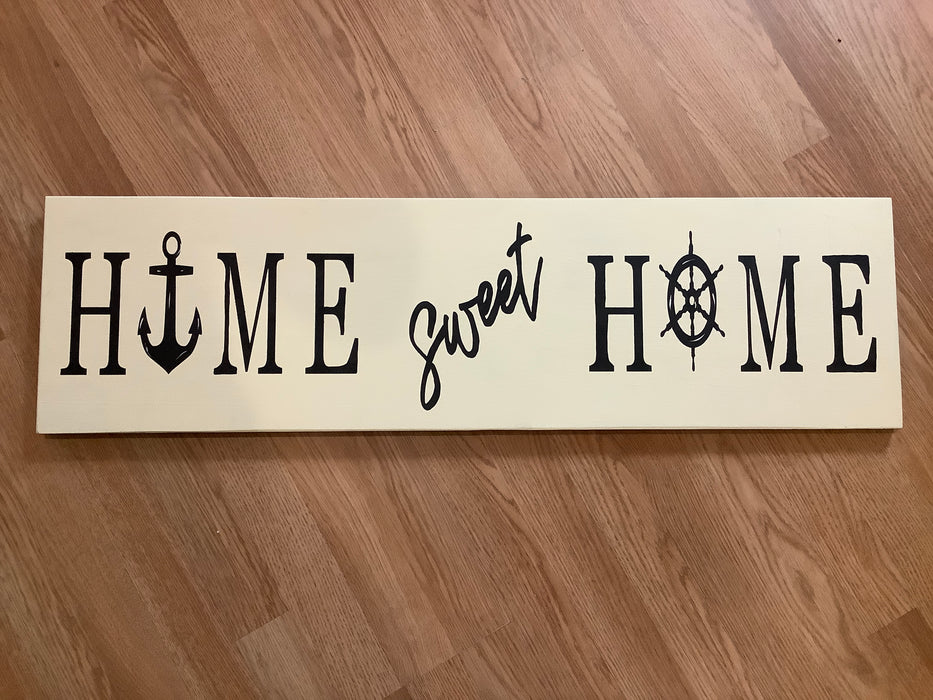 Home sweet home nautical wood sign