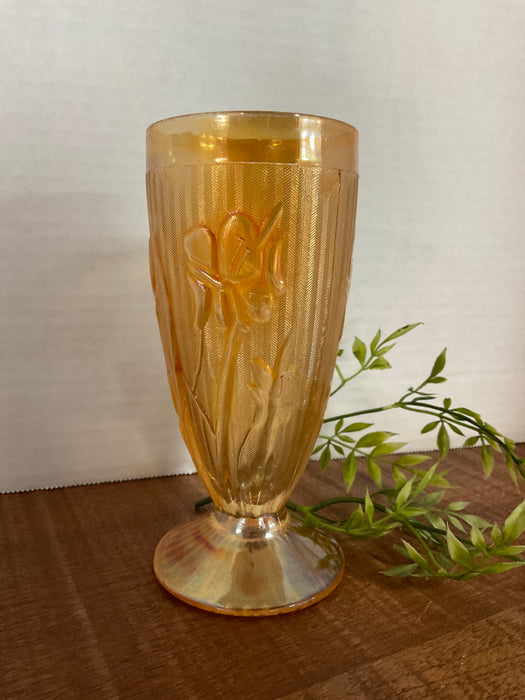 Iris and herringbone Jeanette glass vase