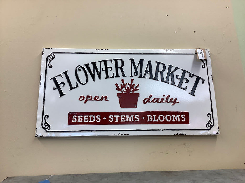 Flower market metal sign