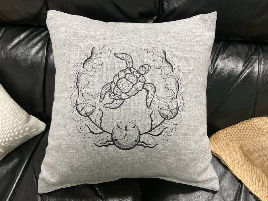 Fabric pillow - turtle laurel