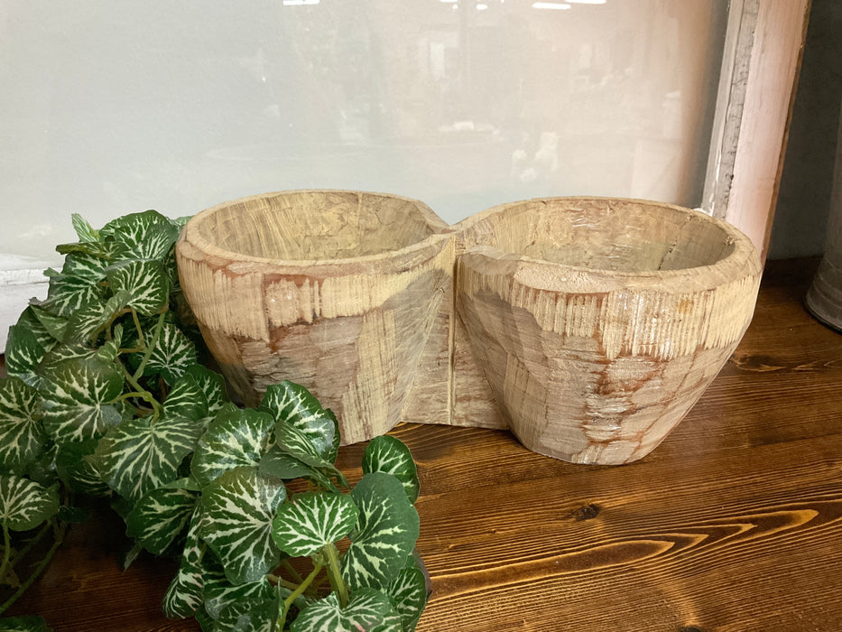 Double wood bowls