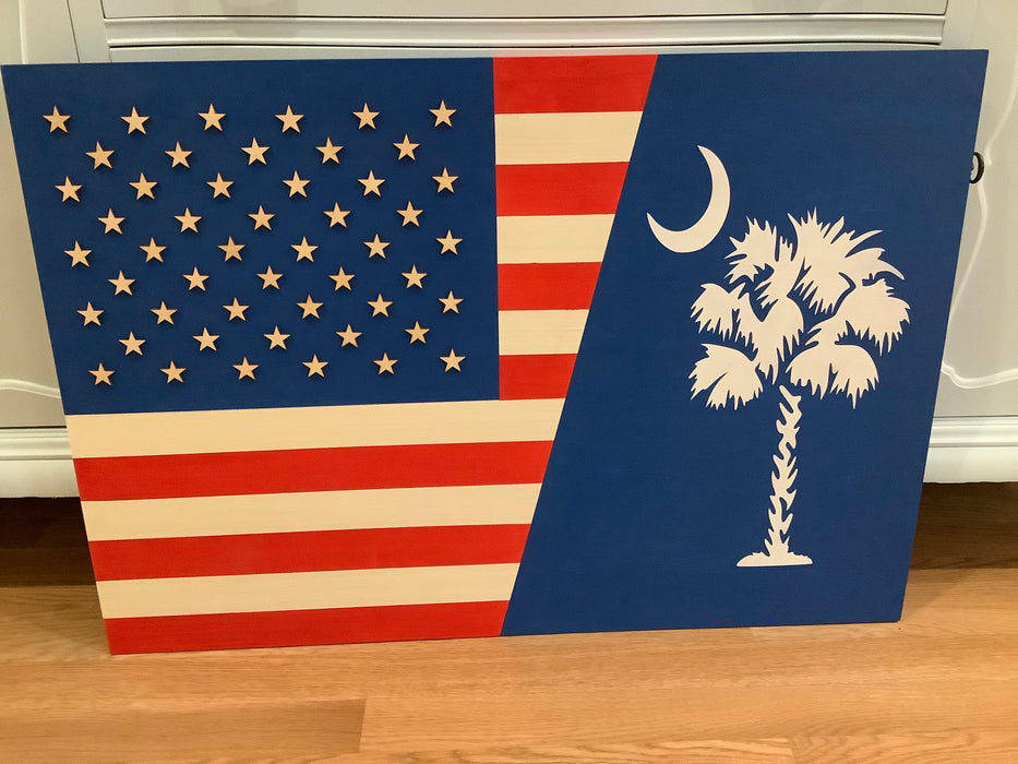 American flag with SC flag