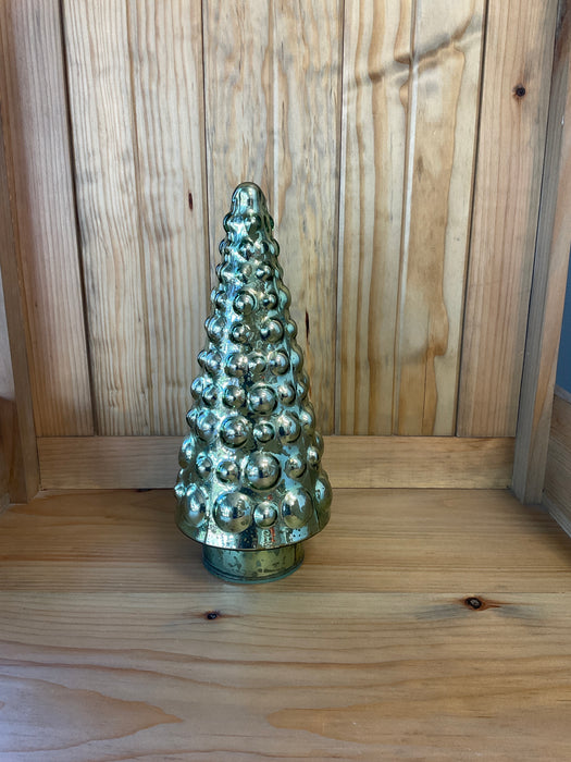 Dot embossed glass green Christmas Tree