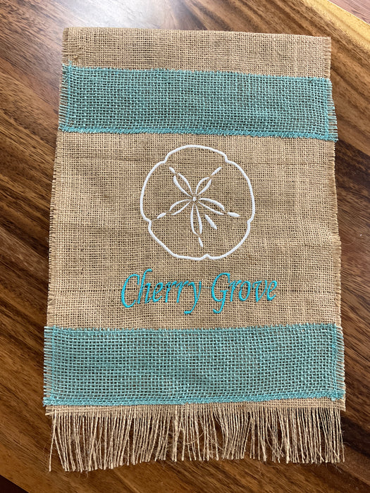 Burlap Flag - City embroidered