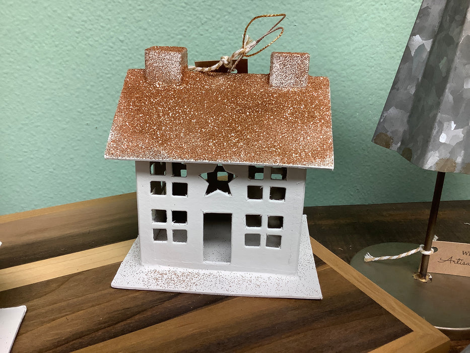 Paper mache Christmas house