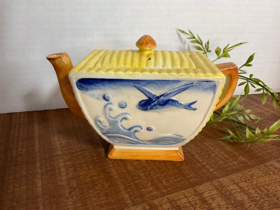 1930’s art deco teapot with flying fish