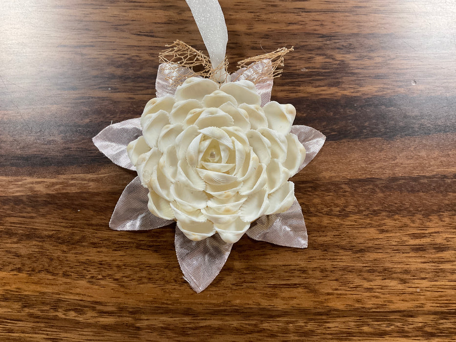 Shell rose Christmas ornament