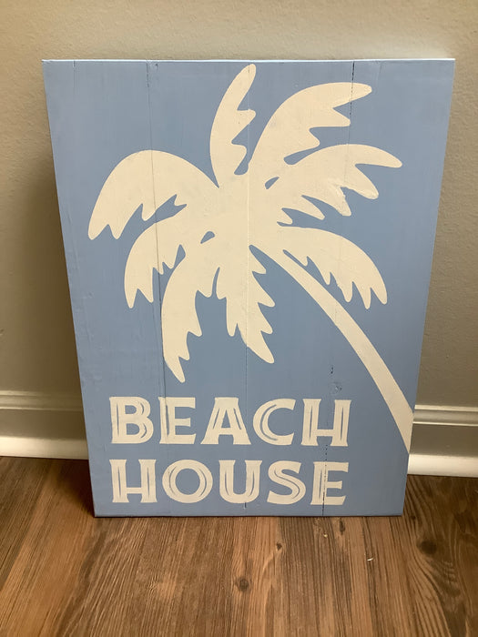 Palm tree beach house sign