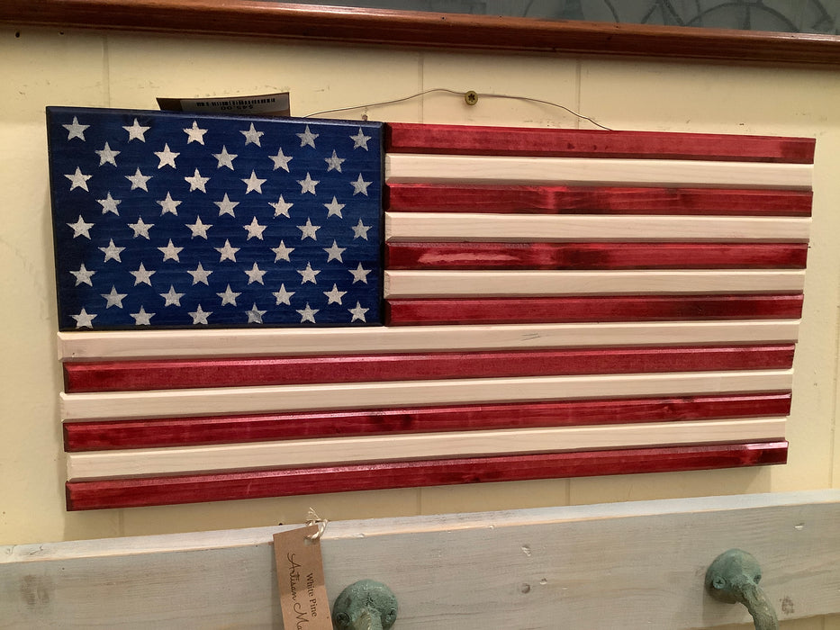 Small wood American flag