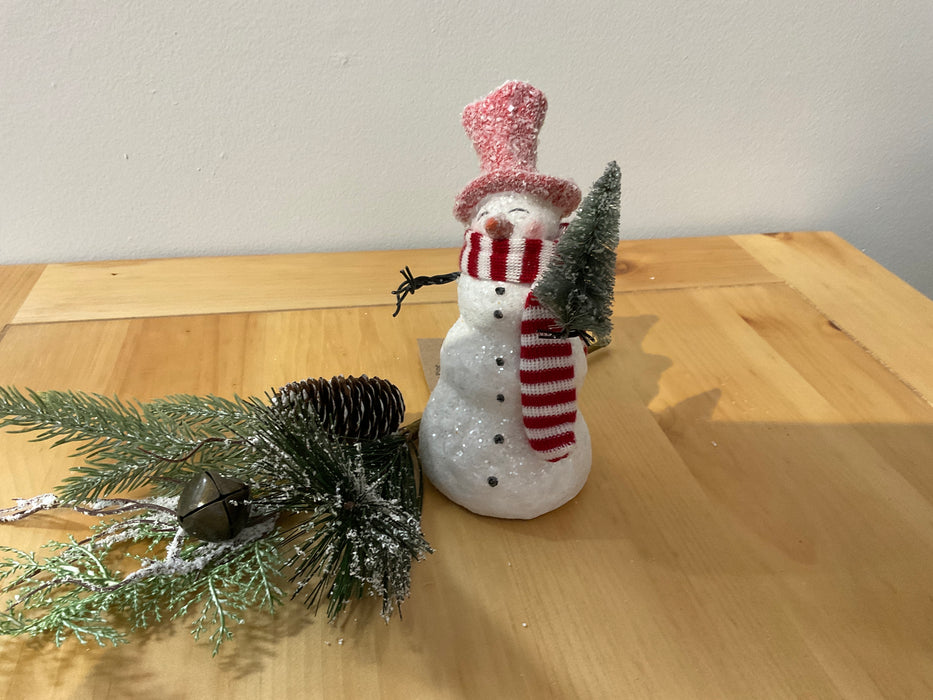 Glitter snowman with tree