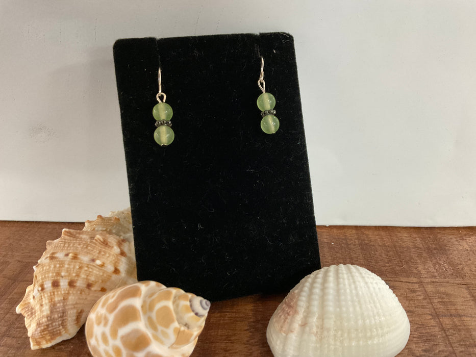 Genuine green stone earrings