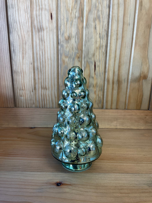 Dot embossed glass green Christmas Tree