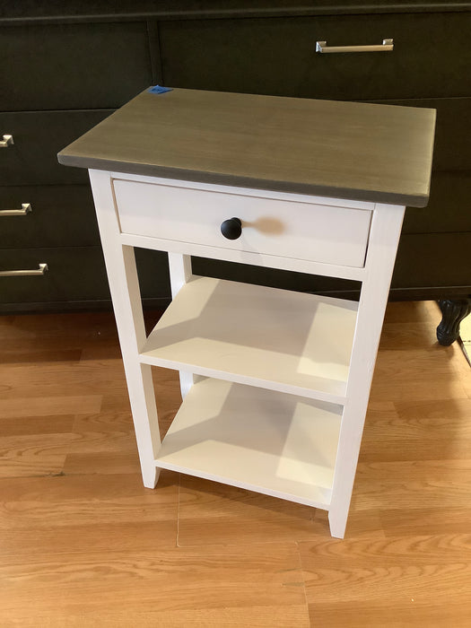 End table - two shelf one drawer