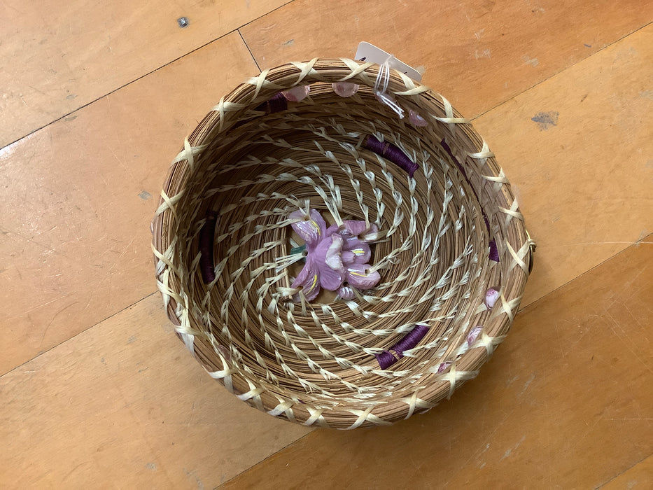 Lavender flower pine needle basket