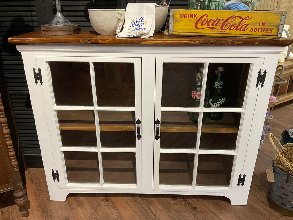 White double old window cabinet