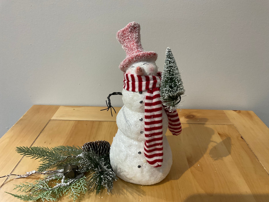 Glitter snowman with tree