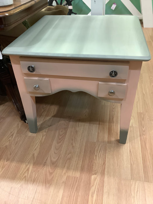 Apricot and spanish moss end table