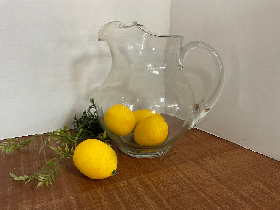 Clear glass pitcher