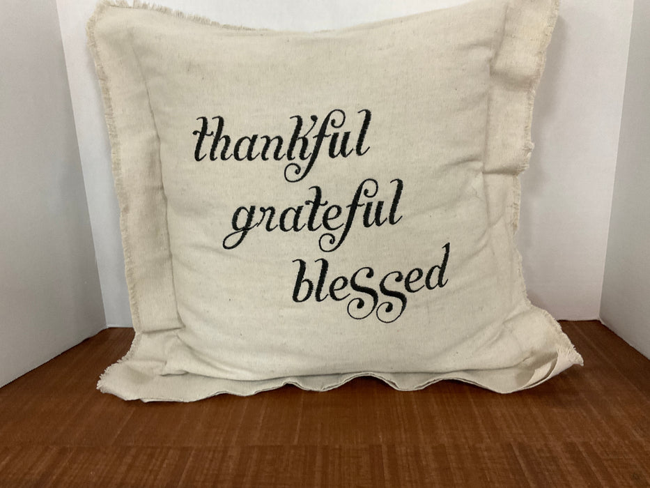 Thankful grateful blessed pillow