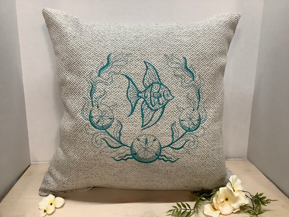 Fabric pillow - Angelfish laurel