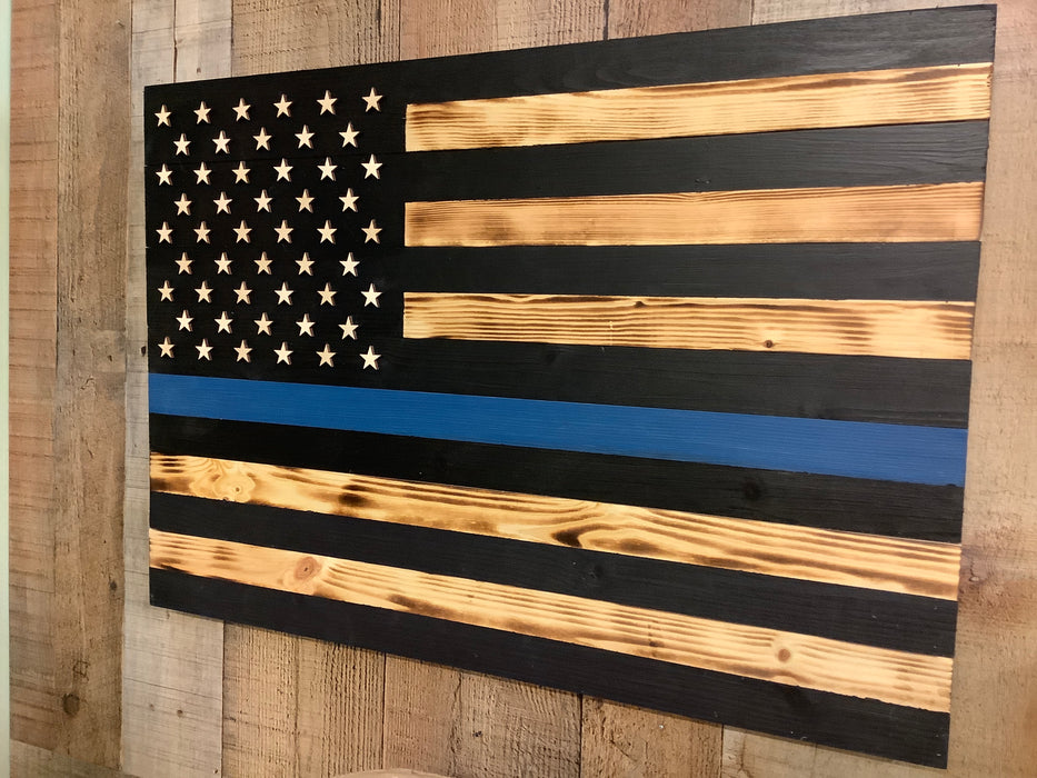 American Flag w/ Blue stripe (police)