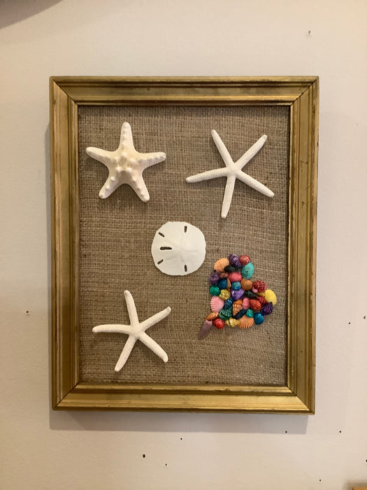 Framed starfish art