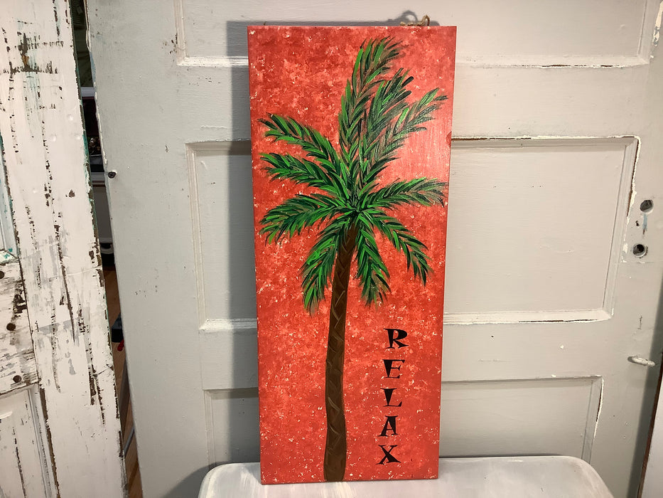 Relax palm tree sign