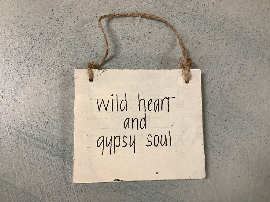 Rope hanging sign - wild heart