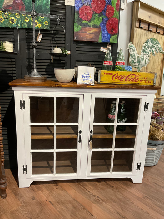 White double old window cabinet