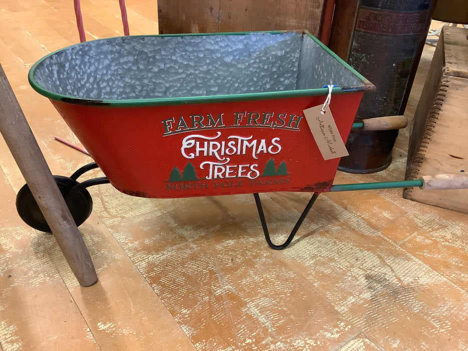 Farm fresh tree wheelbarrow