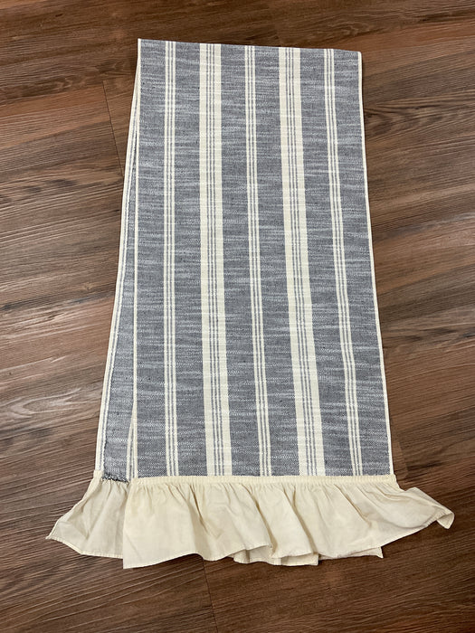 Navy and cream striped table runner