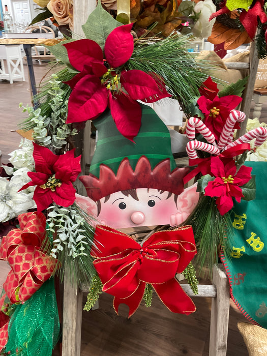 Elf face Christmas wreath