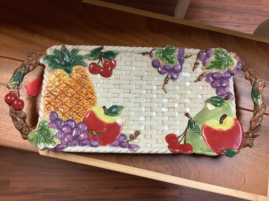 Ceramic oblong fruit tray
