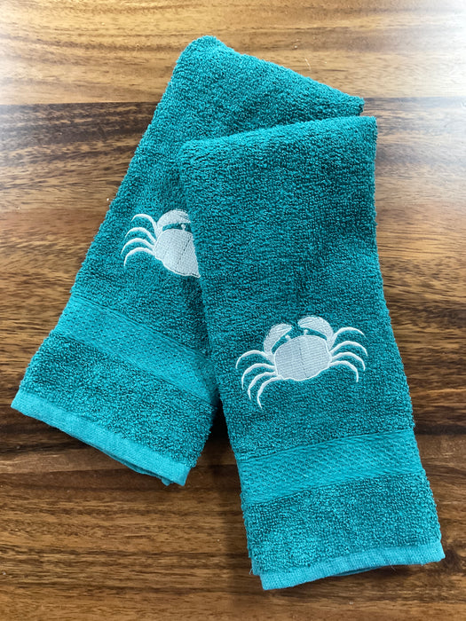 Embroidered Hand Towel - Crab