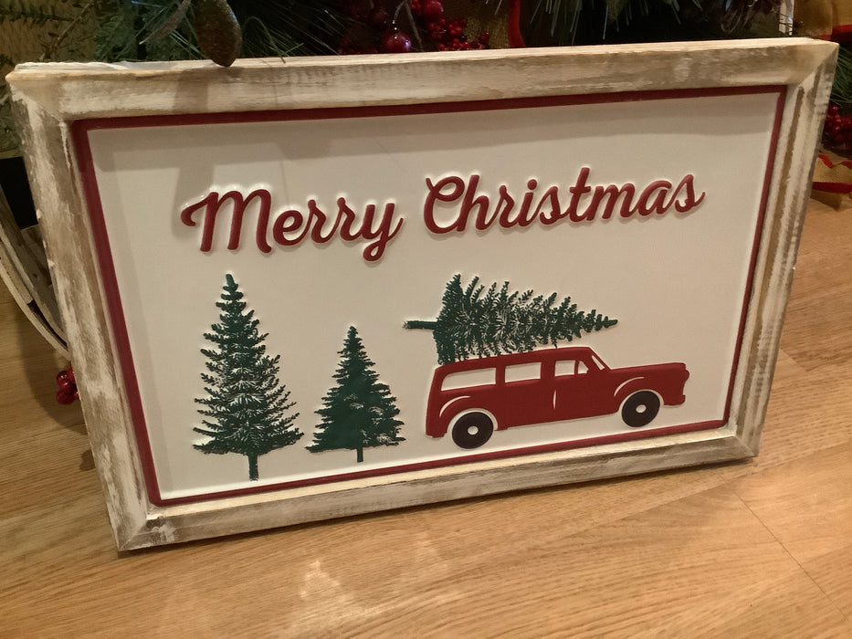 Merry Christmas tree sign