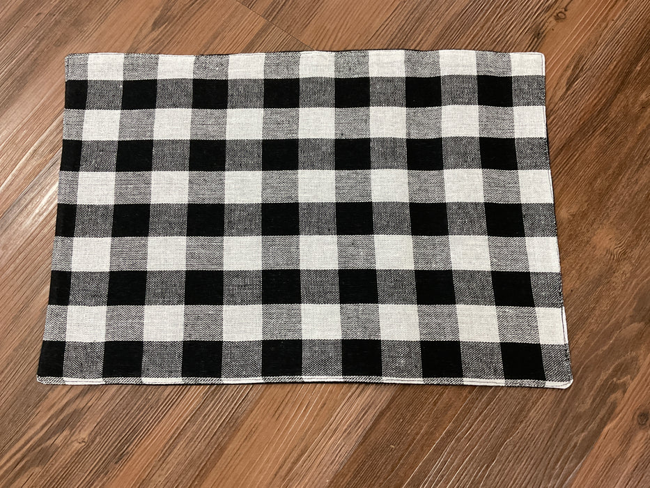 Black and white big check placemat