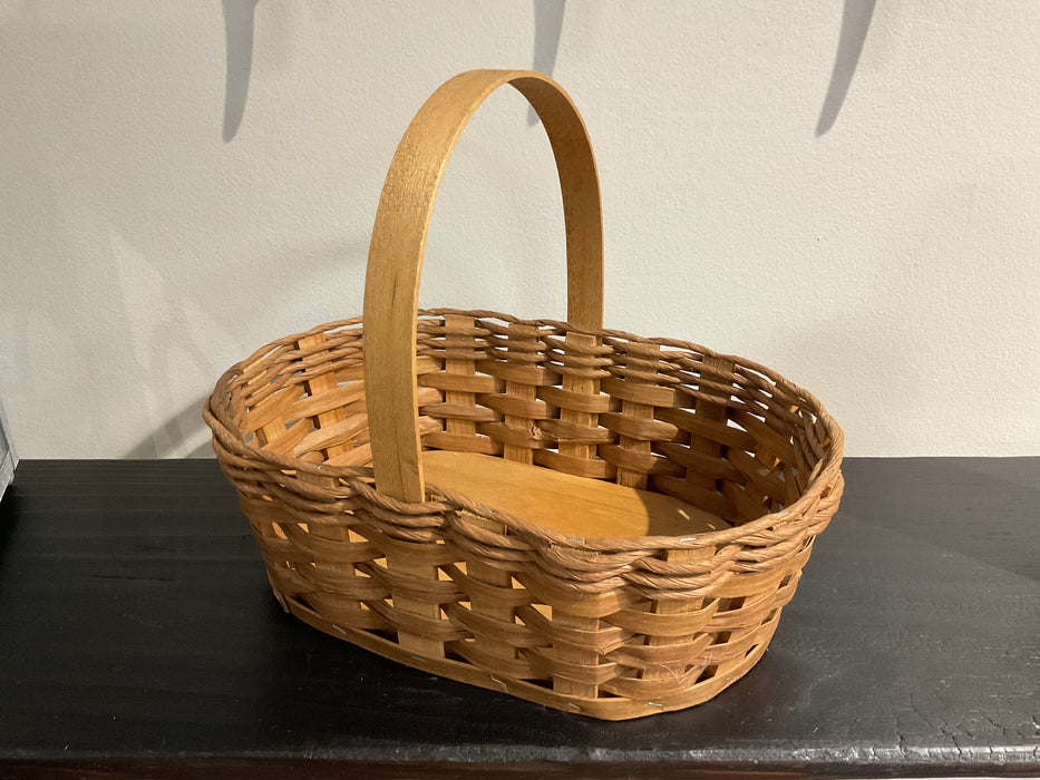 Oval wood slat basket