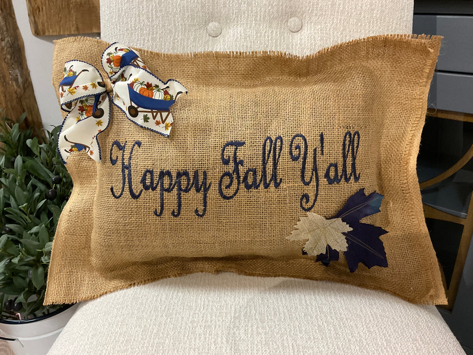 Burlap pillow-oblong Happy Fall Y’all